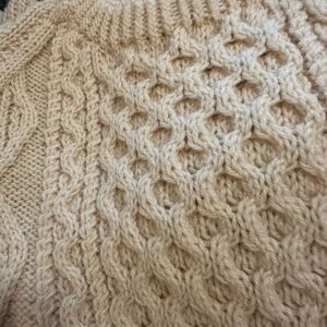 Athena Cream Cable-Textured Scoop Neck Sweater
